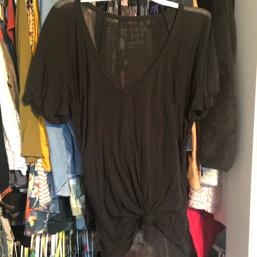 Free People Black V Neck